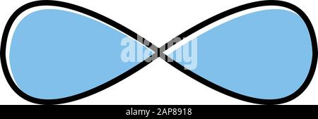 Icône couleur du signe éternité. Courbe polygonale fermée. Figurine géométrique plate. Élément décoratif simple. Ligne continue. Forme abstraite graphique. Est Illustration de Vecteur