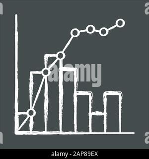 Icône craie de courbe Pareto. Graphique et graphique d'informations. visualisation des règles 80-20 Répartition de la richesse sociale. Diagramme de gestion. Corrélation financière. I Illustration de Vecteur