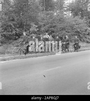 Forêts, routes, pistes cyclables, cyclistes Date : non daté mots clés : forêts, cyclistes, pistes cyclables, routes Banque D'Images