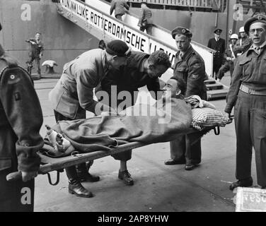 Arrivée Corée-volontaires (blessés) à Rotterdam Date : 15 juin 1951 lieu : Rotterdam, Zuid-Holland mots clés : arrivée, VENT, bénévoles Banque D'Images