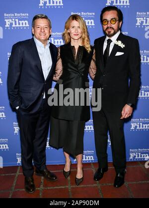 Santa Barbara, Ca - 21 Janvier 2020: Ted Sarandos, Laura Dern Et Roger Durling Assistent Au 35ème Festival International Du Film De Santa Barbara, Cinéma Banque D'Images