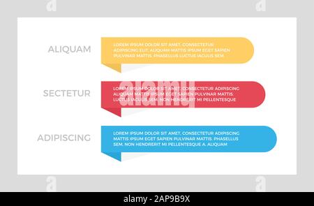 Ensemble d'éléments rouges et jaunes bleus pour les diapositives de présentation infographie avec graphiques, graphiques, étapes, chronologie, flèches, options de nombres. Illustration de Vecteur