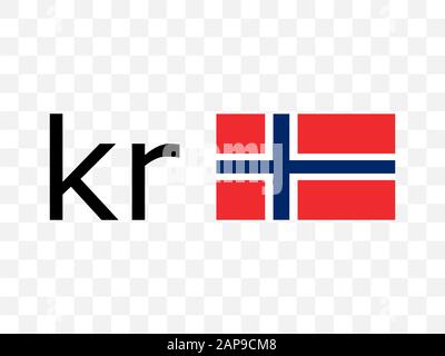 Couronne norvégienne, icône drapeau. Illustration vectorielle, conception plate Illustration de Vecteur