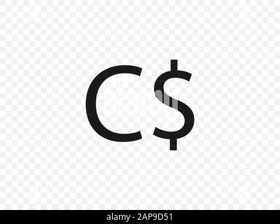 L'icône du dollar canadien. Vector illustration design plat, Illustration de Vecteur