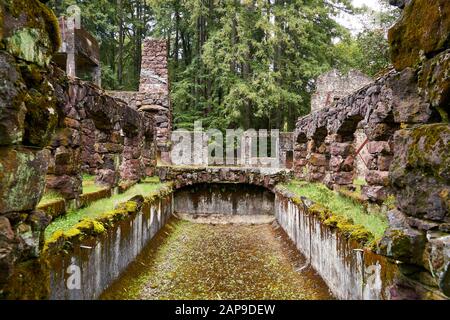 Ruines De La Wolf House Au Parc Historique De L'État De Jack London À Glen Ellen, Comté De Sonoma, Californie. Banque D'Images