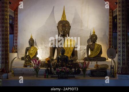 Statues de Thaïlande dans Temple Wat Phra Lat, Banque D'Images