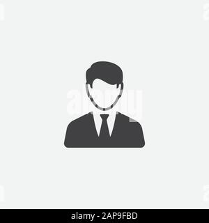 Business Man Flat Icon design, ressource humaine et concept d'icône homme d'affaires, icône homme dans le style plat à la mode, symbole pour votre conception de site Web, logo, app Illustration de Vecteur