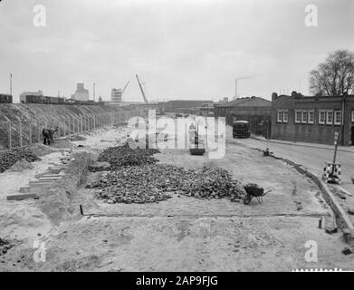 Construction Ij-Boulevard Amsterdam Date : 13 Mars 1961 Lieu : Amsterdam, Noord-Holland Mots Clés : Roadbouw Banque D'Images