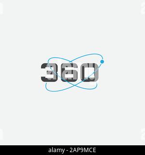 Modèle de conception graphique à 360 vues vectoriel, icône d'angle à 360 degrés dans un style plat tendance, icône vectorielle de l'application à 360 degrés pour une vue à 360 degrés Illustration de Vecteur