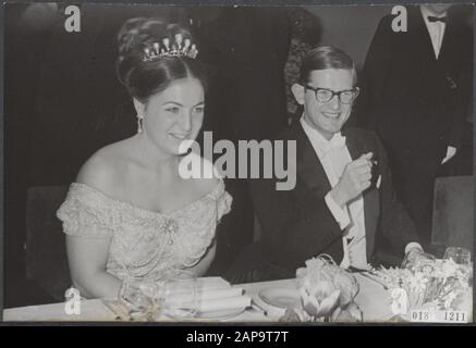 Célébration de mariage de 30 ans de la Reine Juliana et du Prince Bernhard Date: 7 janvier 1967 lieu: Hilversum mots clés: Mariages, maison royale, repas, princesses Nom personnel: Margriet , princesse, Vollenhoven, Pieter van Banque D'Images