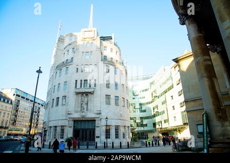 BBC Broadcasting House à Londres. Date De L'Image: Mardi 21 Janvier 2020. Crédit photo devrait lire: Ian West/PA Banque D'Images