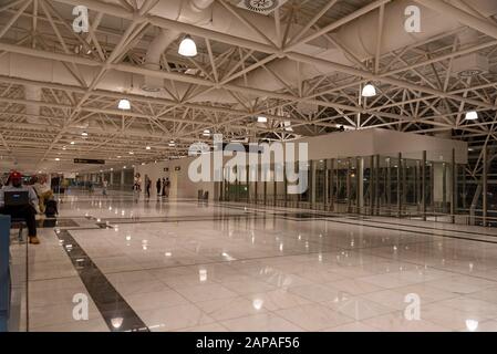 Addis-Abeba, Ethiopie. Décembre 2019. Intérieur du terminal du département à l'aéroport international de Bole, Addis-Abeba, Ethiopie. Banque D'Images