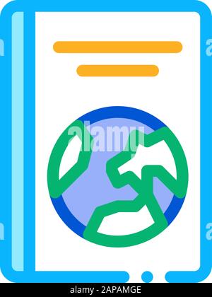 L'icône de livre de voyage Contour Vector Illustration Illustration de Vecteur