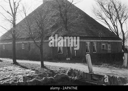 Points fixes Cultuurtechnische dienst Description: Ferme à Zijpe (échange de terres Zijpe- et Hazepolder Annotation: Z-70. Consolidation des terres, ajustements des eaux de terrain Banque D'Images