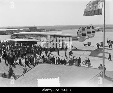 Arrivée 12 super const. Pour KLM. Il y a 12 mêmes dates: 29 juin 1953 mots clés: Nom de l'établissement aéronautique: KLM Banque D'Images