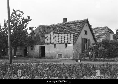 Points fixes Cultuurtechnische dienst Description: Ferme près de Lienden (consolidation des terres Echteld-Lienden) Annotation: L-111. Mots clés : consolidation des terres, ajustements des eaux de terrain Banque D'Images
