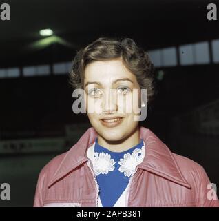 Diane de Leeuw (Training Netherlands), titre Date : 1974 mots clés : patinage, sport Nom De La Personne : Diane de Leeuw Banque D'Images