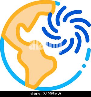 L'icône Planète Cyclone Contour Vector Illustration Illustration de Vecteur