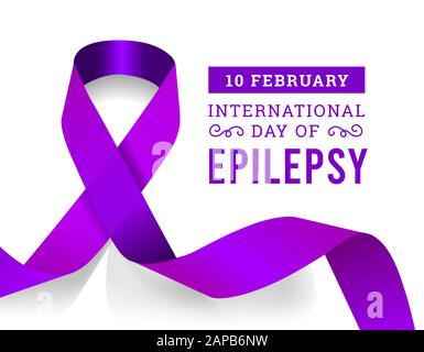 Journée internationale de l'épilepsie avec ruban violet. Illustration vectorielle Illustration de Vecteur