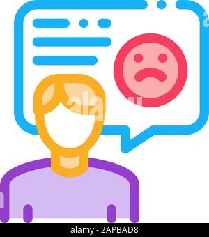 Image homme triste illustration vecteur Icône Outline Illustration de Vecteur