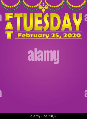 Modèle Fat Mardi 2020 Banque D'Images