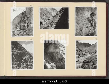 PhotoAlbum Fisherman: Première expédition Karakoru, 1922 Description: Album avec six photos. En haut à gauche: Coolies dans les rochers près du camp de Popache-Lungma; en haut au milieu: Jenny visser-Hooft dans les rochers de Camp Popache-Lungma; en bas à gauche, au milieu et en bas à droite: Coolies dans les rochers de Camp Popache-Lungma Date: 1922/08/22 lieu: Inde, Karakorum, Pakistan mots clés: Coolies, nom personnel: Jenny-Hooser-Hooser Banque D'Images