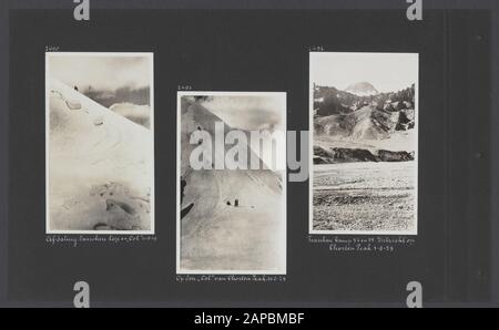 PhotoAlbum Fisherman: Third Karakoru expedition, 1929-1930 Description: Album sheet with Three photos, Left and Center: The Department of the Chorten Peak; Right: View of the Chorten Peak entre Camp 54 et 55 Date: 1929/08/31 emplacement: Inde, Karakorum, Pakistan mots clés: Montagnes Banque D'Images