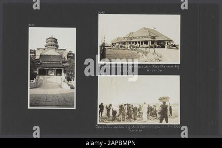 Album photo Fisherman: Dutch East Indies, China, Japon, Pays-Bas, Suisse, 1930 Description: Albumblad avec trois photos. Gauche: Temple chinois près de Malang sur Java; en haut à droite: La résidence de M. Hensen (hôte du couple visser) à Solo op Java; en bas à droite: Irrigation travaille à Solo: Tabourer le sol Date: 1930/10/09 lieu: Indonésie, Java, Malang, Hollandais East Indies, Solo mots clés: Travailleurs, temples, génie hydraulique, logement Nom personnel: Hensen, [...] Banque D'Images