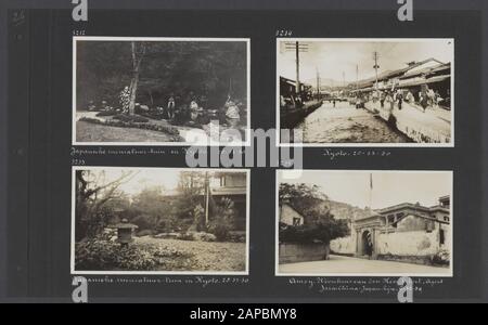 Album photo Fisherman: Dutch East Indies, Chine, Japon, Pays-Bas, Suisse, 1930 Description: Albumblad avec quatre photos, en haut à gauche et en bas à gauche: Jardin miniature japonais à Kyoto au Japon; en haut à droite: Canal à Kyoto; en bas à droite: M. Libert, agent de la ligne Java, Chine et Japon à Amoy [Emoi] Date: 1930/11/28 lieu : Amoy, Chine, Emoi, Japon, Kyoto mots clés : chaînes, paysages urbains, jardins, maisons Banque D'Images