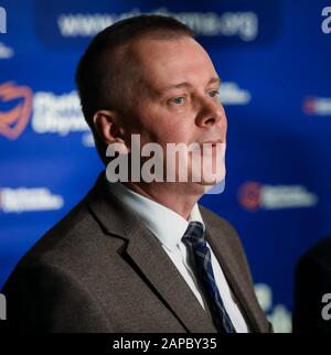 Pologne, CZESTOCHOWA- 4 janvier 2020: Portrait de Tomasz Siemoniak, politicien polonais, candidat pour le président de Platforma Obywatelska (plate-forme civique) Banque D'Images