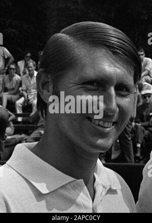 Joueur de tennis australien Barry Phillips-Moore aux Championnats internationaux néerlandais de Hilversum Banque D'Images