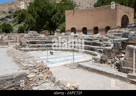 Odéon à Gortyn, Gortys ou Gortyna - une ancienne ville de Crète. Banque D'Images