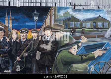 Des peintures murales catholiques (républicaines) autour du district de Falls Road à Belfast, en Irlande du Nord Banque D'Images