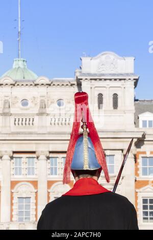 Soldats de la Garde de la Reine à la cérémonie de la relève de la Garde à Londres Banque D'Images