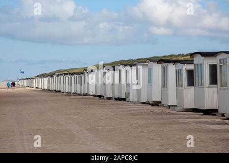 Cabines de bain sur la plage de Hjørring, Danemark Banque D'Images