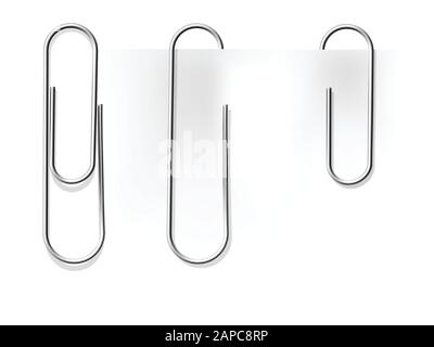 Jeu de clips en papier métallique réalistes. Jeu de vecteurs. Illustration de Vecteur