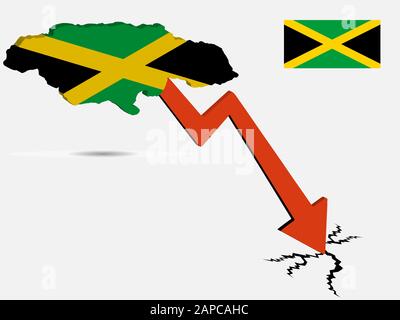 Illustration du vecteur de crise économique de la Jamaïque EPS 10 Illustration de Vecteur