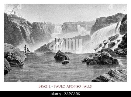 Brésil - Paulo Afonso Falls, série de cascades et trois cataractes sur la rivière Sao Francisco dans le nord-est du Brésil près de la ville de Paulo Afonso jusqu'à 84 m de haut Banque D'Images