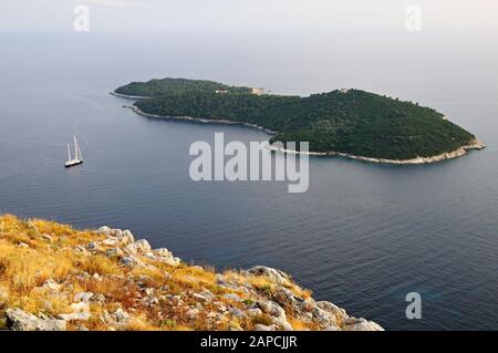 L'île de Lokrum près de Dubrovnik, Croatie Banque D'Images