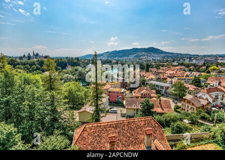 Berne, Suisse - 26 juillet 2019 : vue panoramique le jour ensoleillé de l'été. Banque D'Images