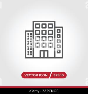 Vecteur d'icône de bâtiments. Les bâtiments simples se connectent à un style de design moderne pour le site Web et l'application mobile. EPS10 Illustration de Vecteur