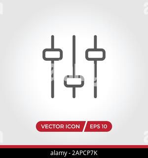 Vecteur d'icône de contrôle de filtre. Panneau de contrôle de filtre simple dans un style moderne pour le site Web et l'application mobile. EPS10 Illustration de Vecteur