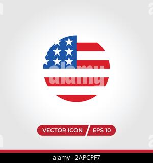 Vecteur d'icône de drapeau des États-Unis. Simple drapeau des États-Unis signe dans le style moderne de design pour le site Web et l'application mobile. EPS10 Illustration de Vecteur