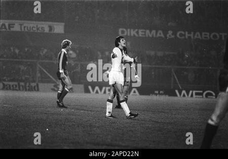 Match d'adieu Johan Cruijff, Ajax contre Bayern Munchen 0-8; Cruijff pendant le match Date: 7 novembre 1978 mots clés: Adieu, sport, football Nom personnel: Bayern Munchen, Cruijff, Johan Banque D'Images