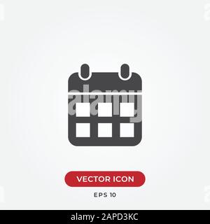 Icône de vecteur de calendrier dans un style de conception moderne pour le site Web et l'application mobile Illustration de Vecteur