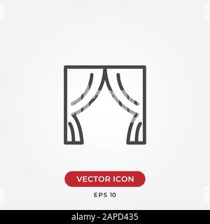 Rideaux vecteur icône dans le style moderne de design pour le site Web et l'application mobile Illustration de Vecteur