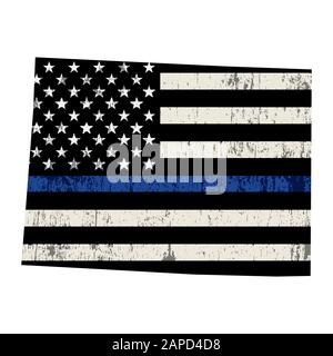 Un drapeau de soutien de la police sous la forme de l'illustration de l'état du Colorado. Vector EPS 10 disponible. Illustration de Vecteur