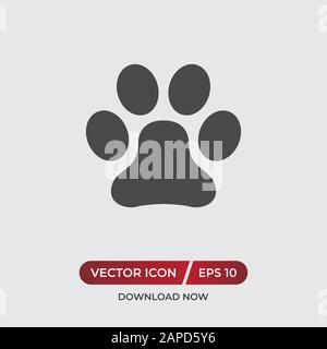 Icône vectorielle d'impression Paw dans un style moderne pour le site Web et l'application mobile Illustration de Vecteur