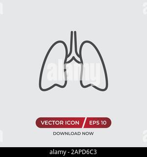 Icône de vecteur de poumons dans un style moderne de conception pour le site Web et l'application mobile Illustration de Vecteur