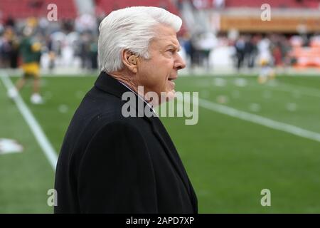 Membre nouvellement élu du Pro Football Hall of Fame Jimmy Johnson avant le match de championnat NFL football NFC entre les Green Bay Packers et San Francisco 49ers, dimanche 19 janvier 2020, à Santa Clara, Californie (photo de IOS/ESPA-Images) Banque D'Images